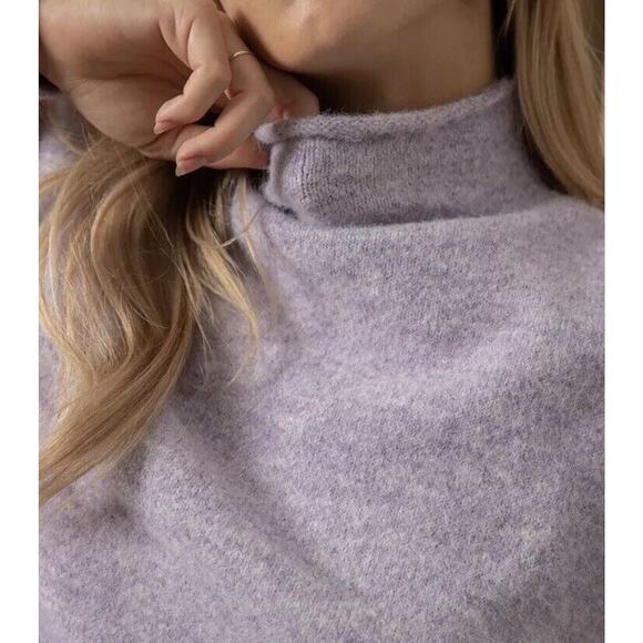 Line & Dot Lila Sweater Mock Neck Long Sleeve Ribbed Wool Blend Women's Small - Picture 12 of 12